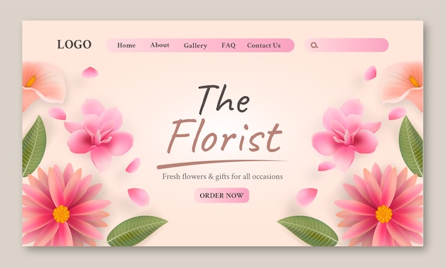 Free vector florist landing page template design