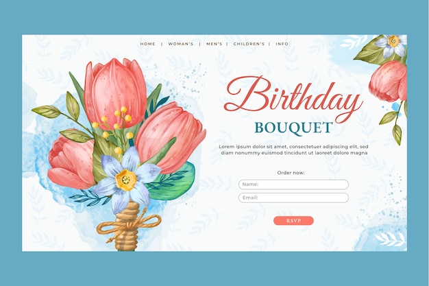 Free vector florist landing page template design