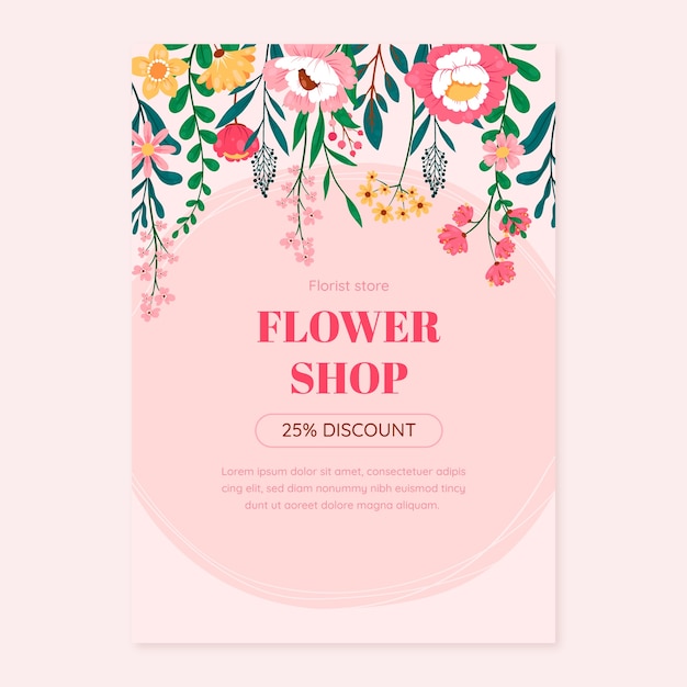 Free Vector Florist Poster Template Design – Download Free Vector Illustration