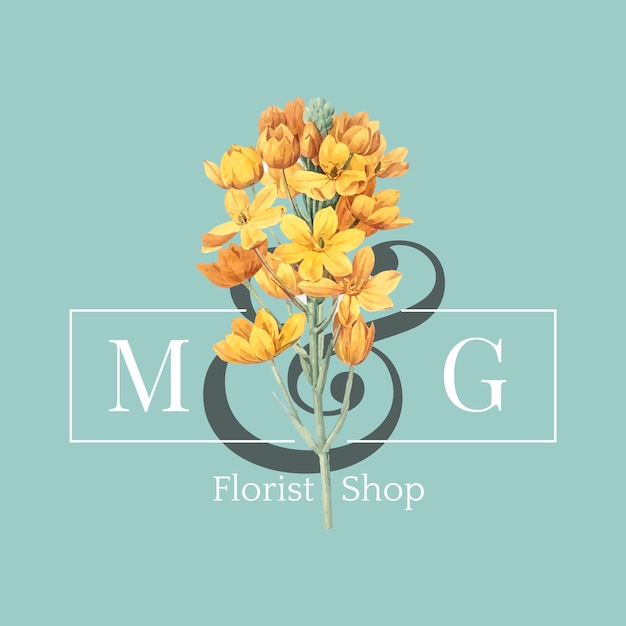 Vettore di progettazione di logo del negozio di fiorista