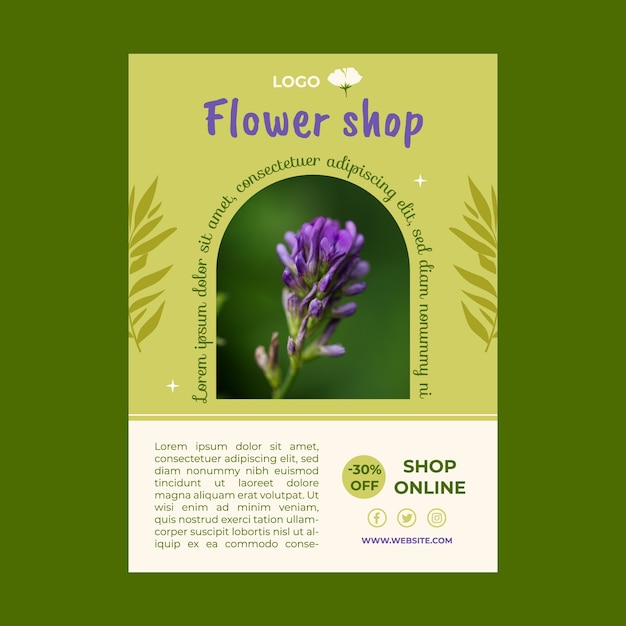 Florist vertical poster template