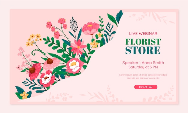 Free vector florist webinar template design