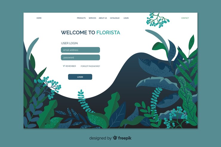 免費 Vector florista登入登陸頁面