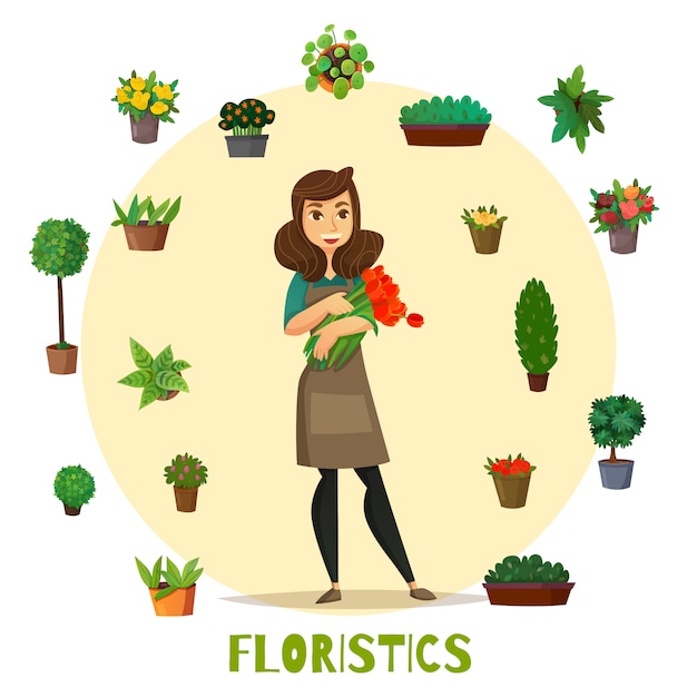 Free vector florists concept set