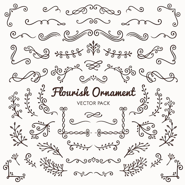 Free vector flourish ornaments calligraphic design elements