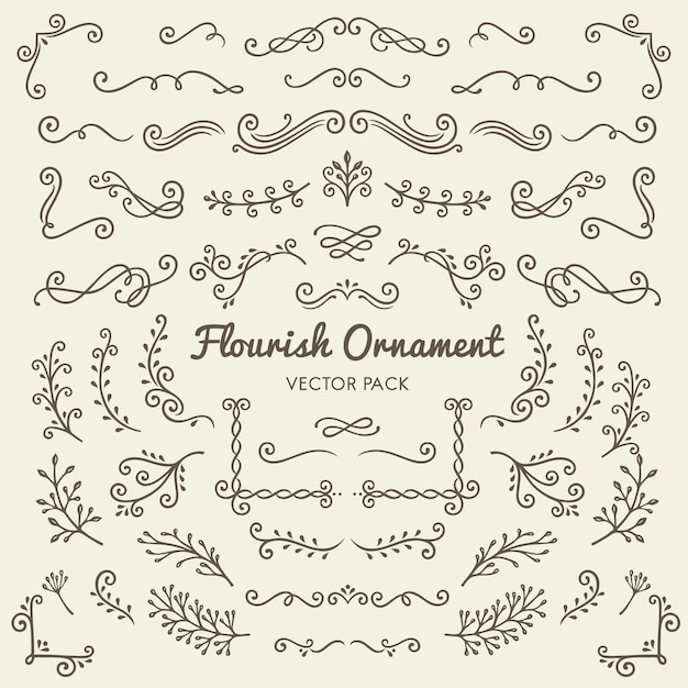 Flourish Ornaments Calligraphic Design Elements Free Vector