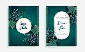 Free vector flourish save the date wedding invitation card template