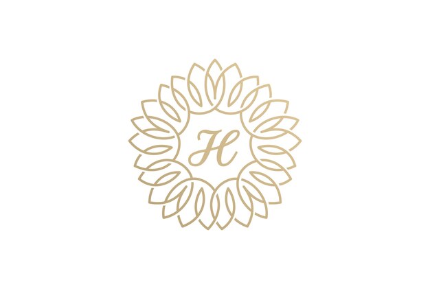 Flourish Vintage Logo icon. Linear style