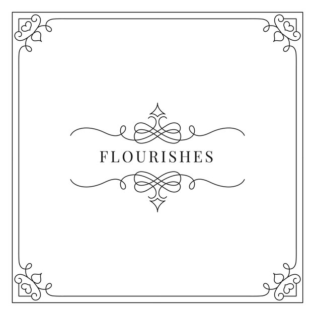 Flourishes vintage ornament frame illustration