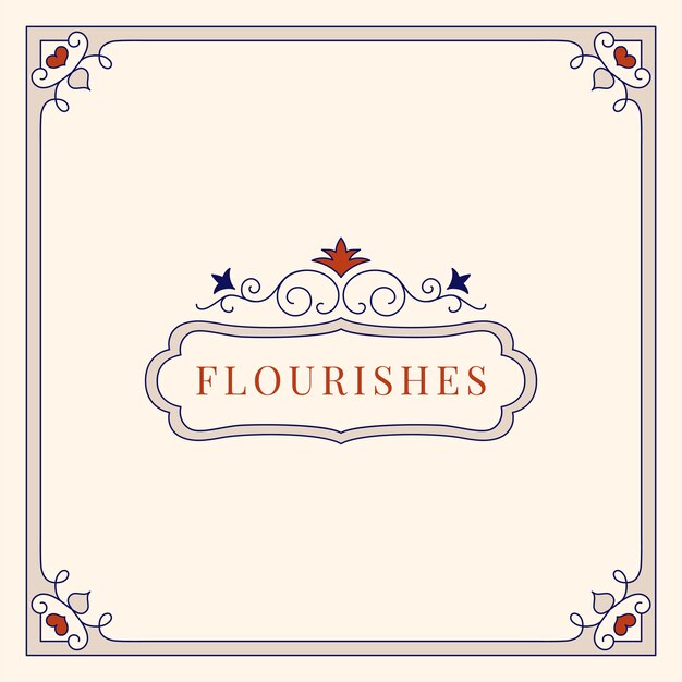 Flourishes vintage ornament frame illustration