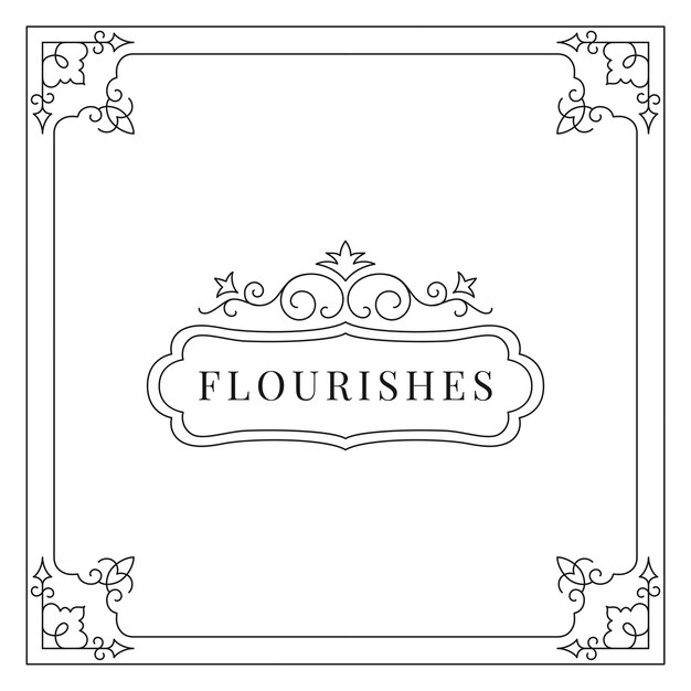 Flourishes vintage ornament frame illustration