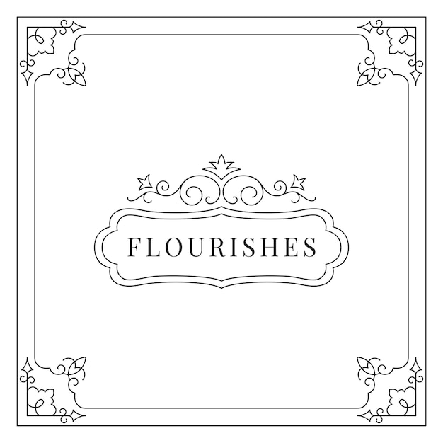 Flourishes vintage ornament frame illustration