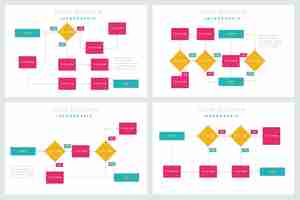 Vettore gratuito raccolta infografica diagramma di flusso