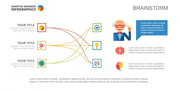 Free vector flow diagram slide template