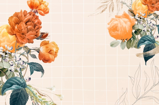 Free Vector | Flower background aesthetic border vector, remixed from  vintage public domain images