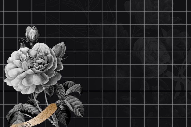 Free vector flower background dark border vector, remixed from vintage public domain images