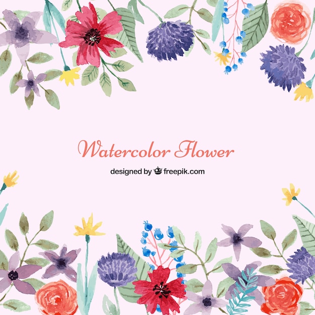 Flower background in watercolor style