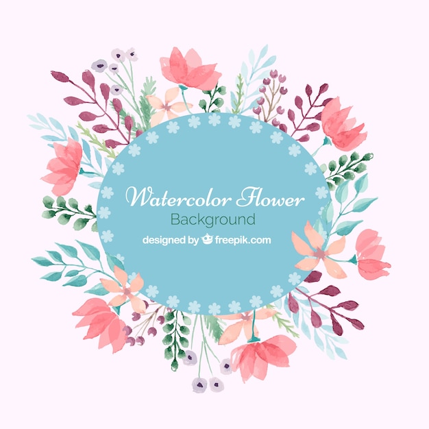 Flower background in watercolor style