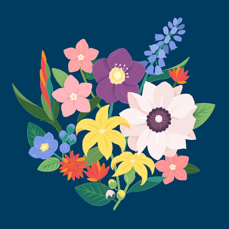 免費 Vector flower blossom 復古裝飾系列