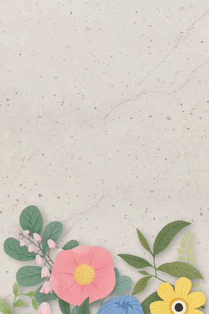 Free vector flower border on a beige background