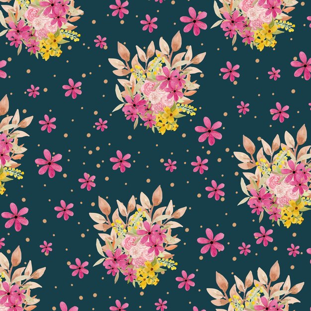 ピンクの花柄の壁紙 無料のベクター