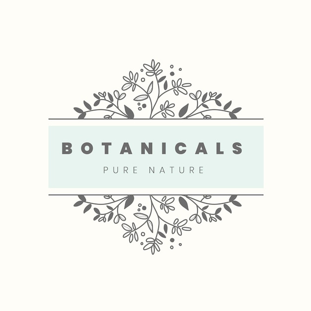 Flower business logo template, aesthetic botanical editable design vector