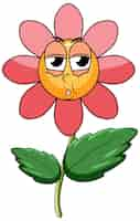 Free vector a flower cartoon character on white background