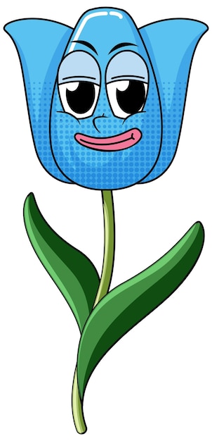 A flower cartoon character on white background