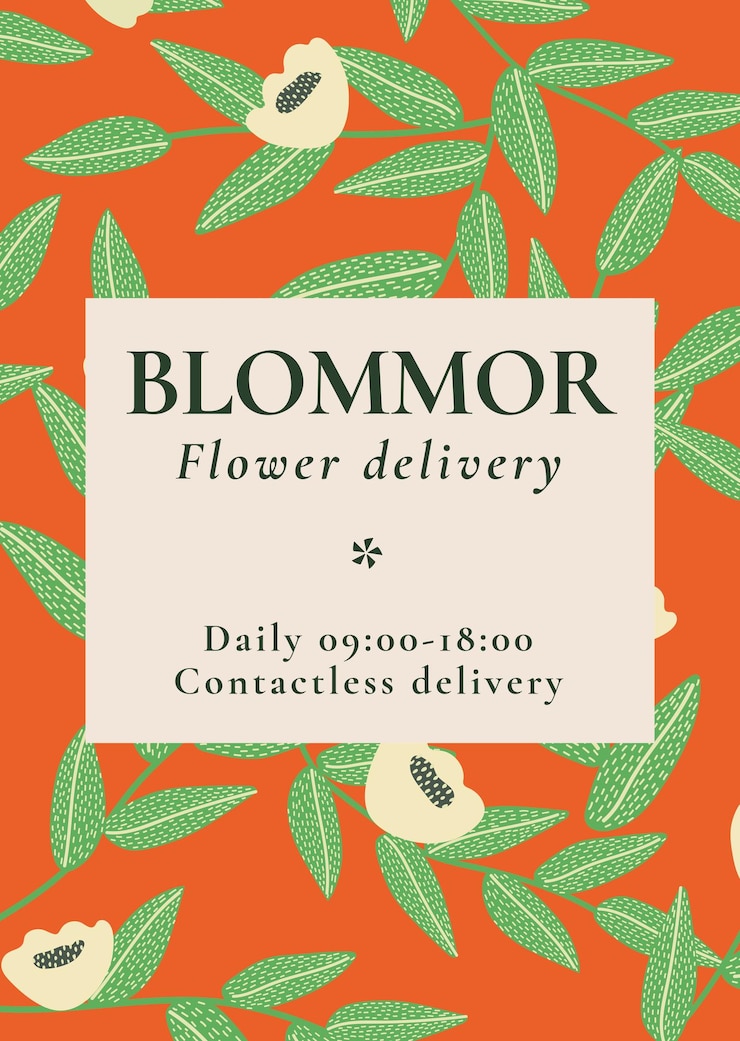 Free Vector flower delivery poster template vector