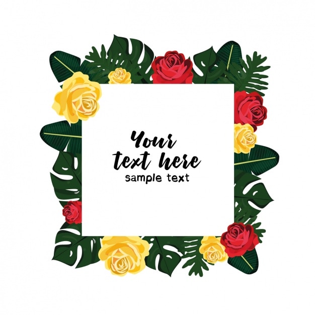 Free vector flower frame design