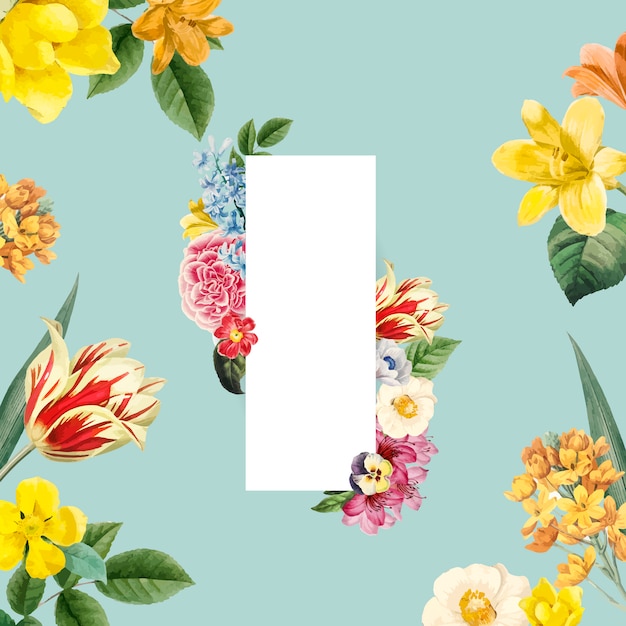 Free vector flower frame painted by watercolor vector