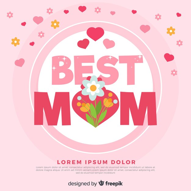 Free vector flower heart mother's day background