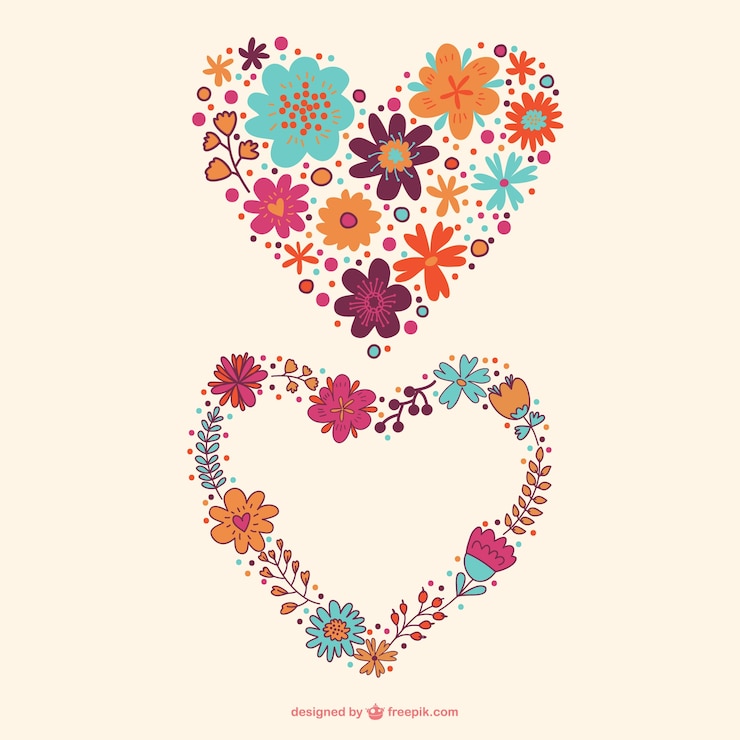 मुफ़्त वेक्टर flower hearts design 