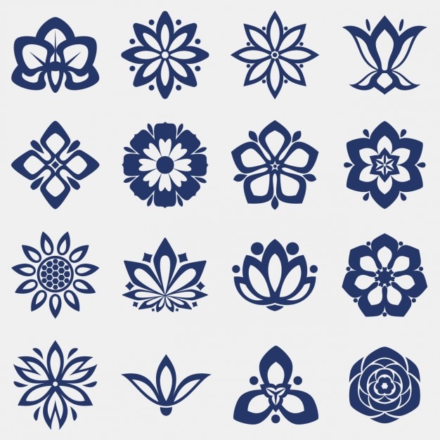 Free Vector flower icons collection