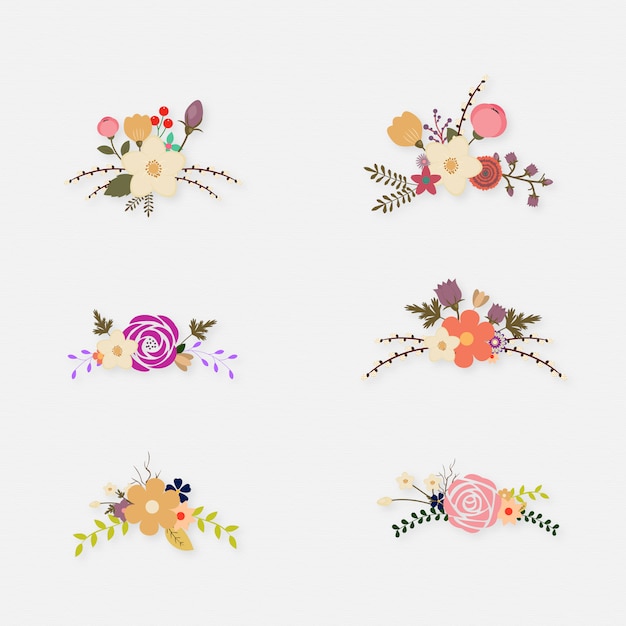 Free vector flower illustrations collection