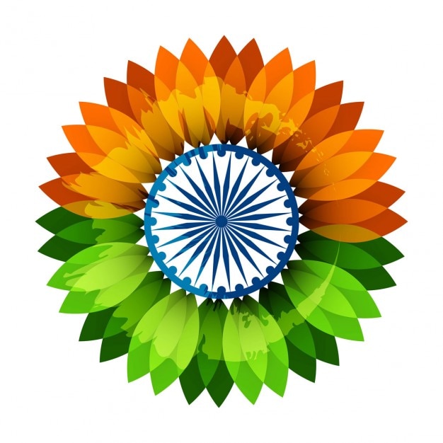 Vettore gratuito fiore in colori della bandiera indiana