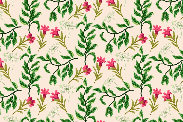 Free Vector flower and leaves background