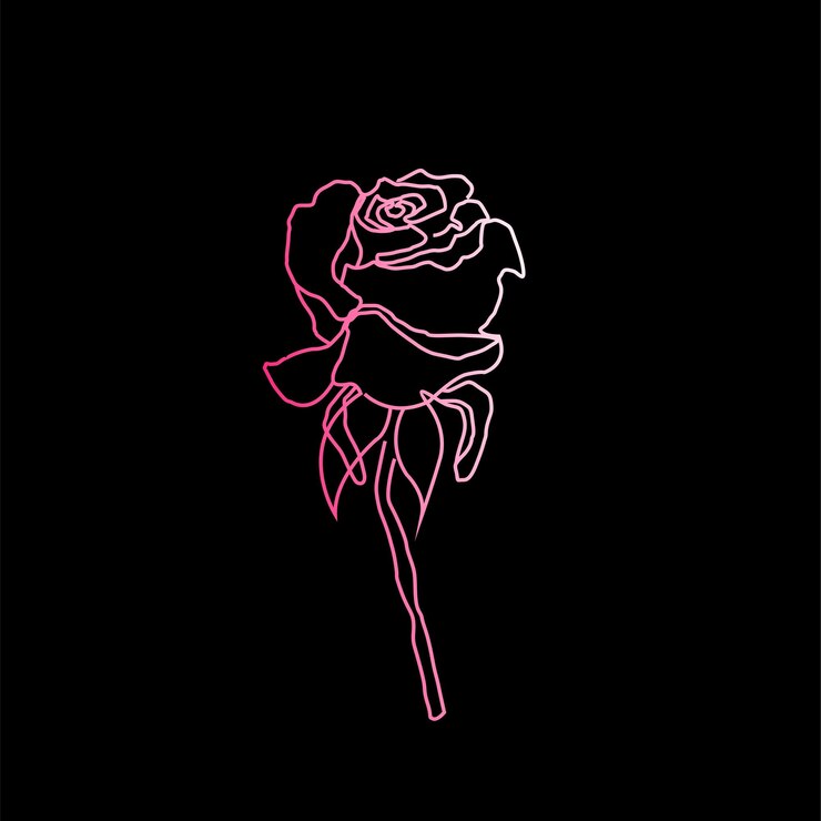 Free Vector flower line minimalist gradient color new