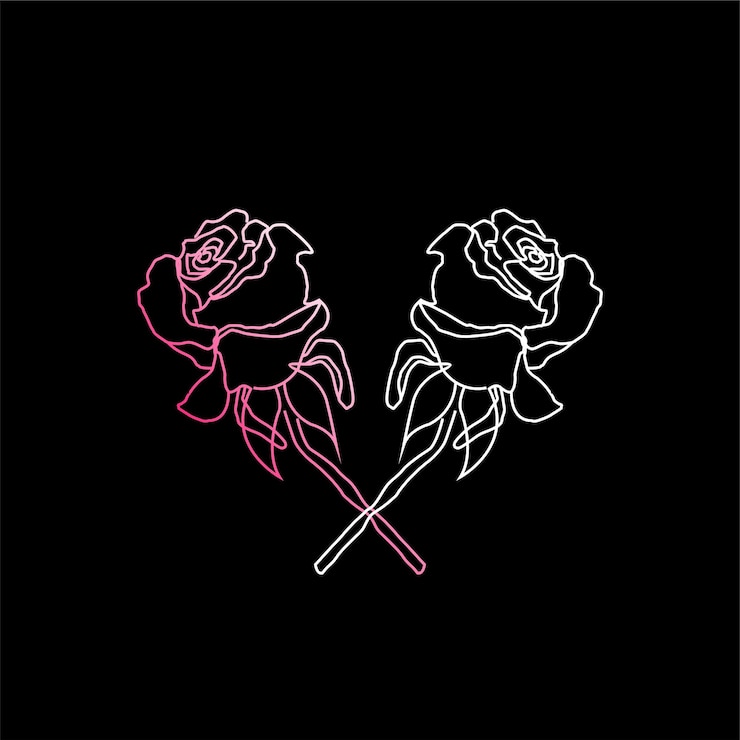 Free Vector flower line minimalist gradient color new