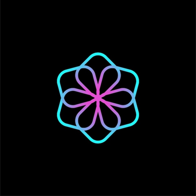 Flower logo gradient colorful design