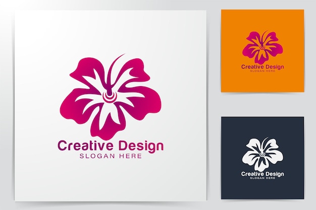 花のロゴのアイデア。インスピレーションのロゴデザイン。テンプレートのベクトル図です。白い背景に分離