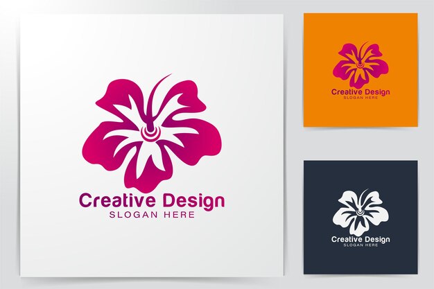 花のロゴのアイデア。インスピレーションのロゴデザイン。テンプレートのベクトル図です。白い背景に分離