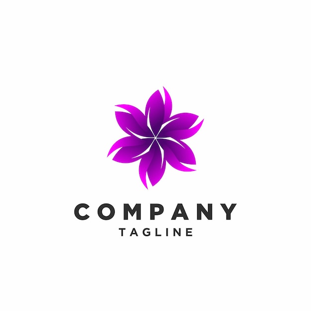 Flower logo luxury gradient design illustration