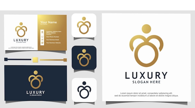 Flower luxury abstract logo design template