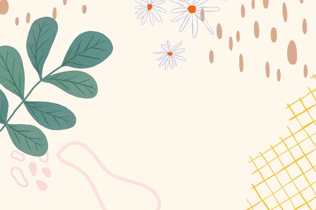 Free Vector flower memphis line art abstract background vector