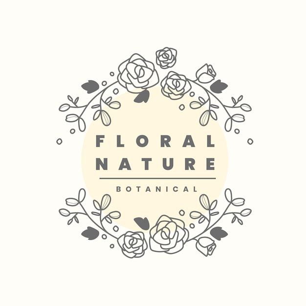 Free vector flower ornaments business logo template, botanical illustration vector