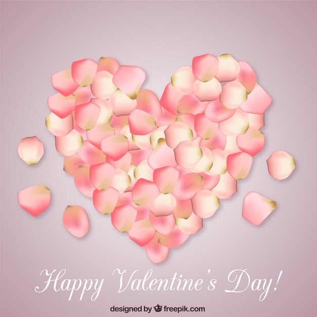 Flower petals Valentine's card