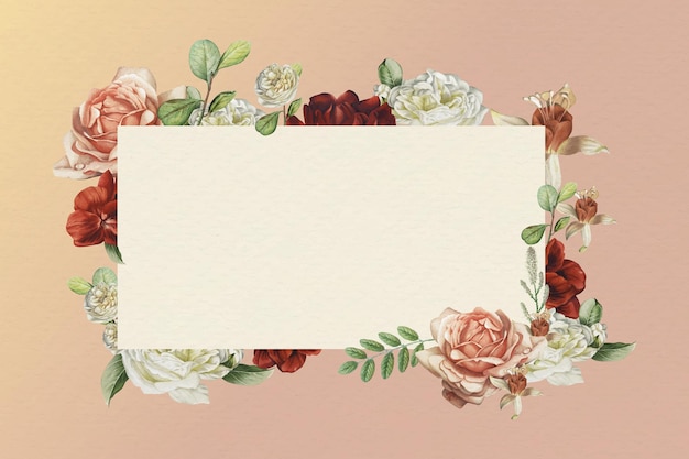 Flower rectangle frame