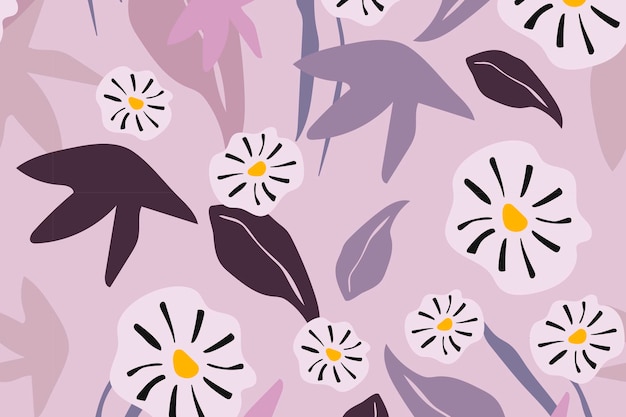 Free vector flower seamless pattern aesthetic background design vector