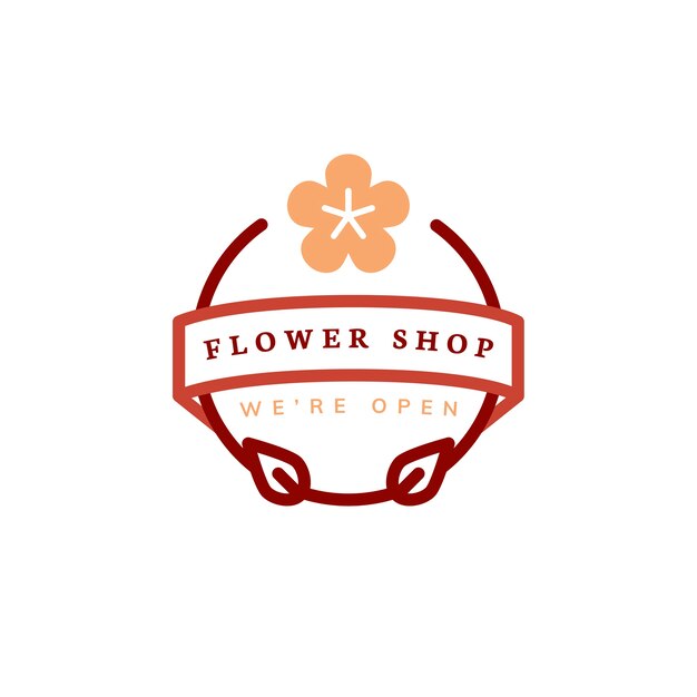 Flower shop logo design vector